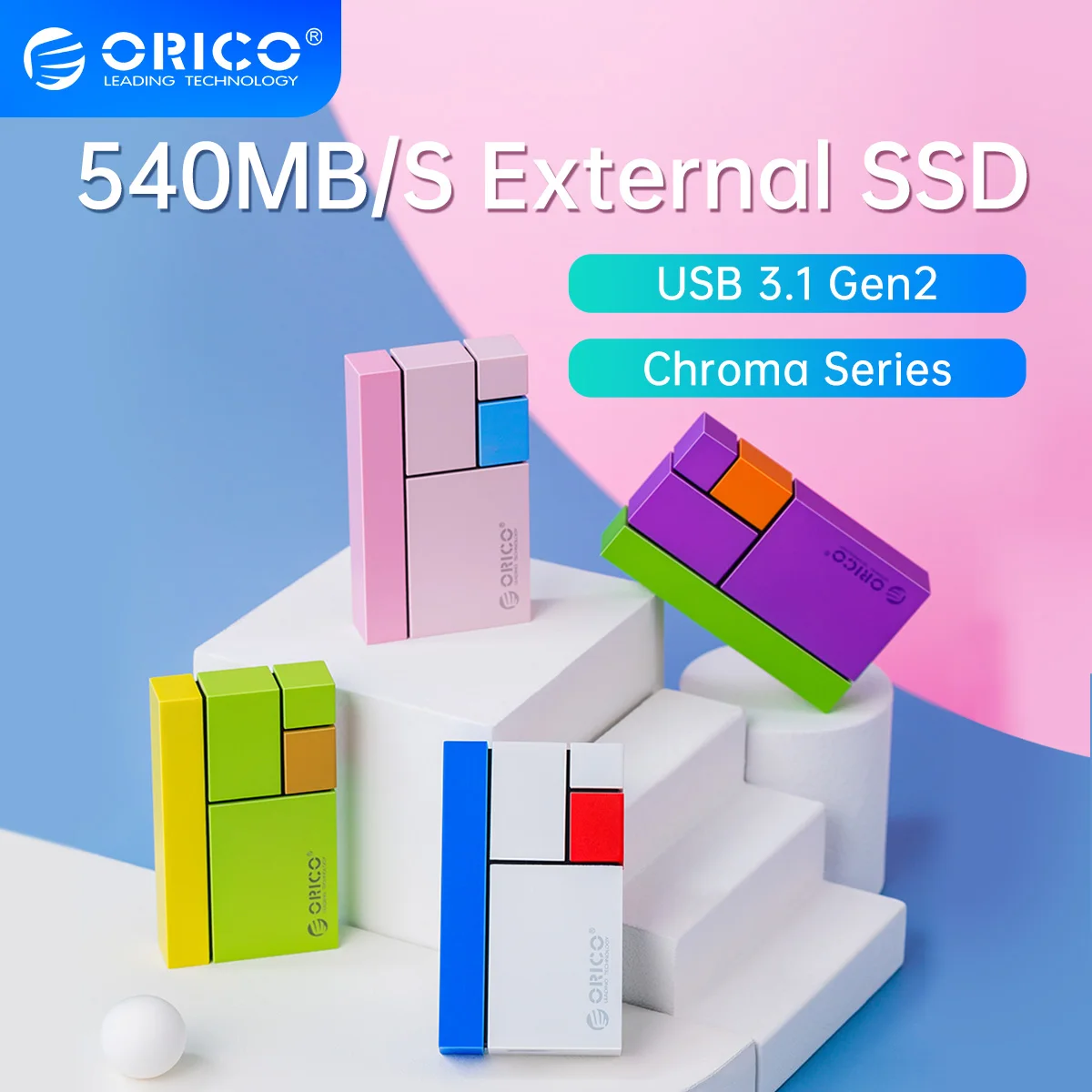 ORICO Chroma CN300 External Hard Drives 1TB 500GB 250GB Mini Portable SSD Type-C 540M/S External Solid State Drive External SSD