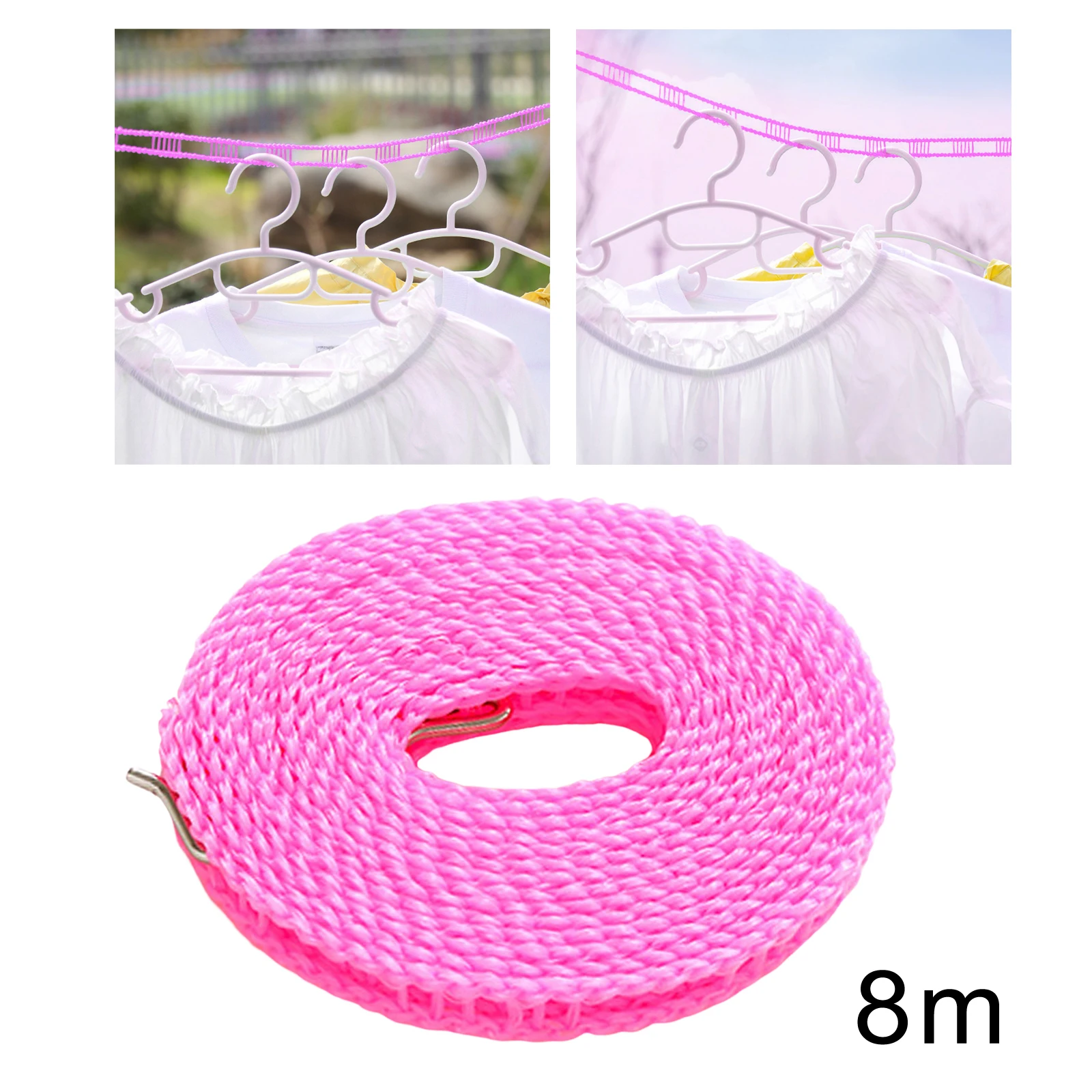 

3/5/8/10M Anti-skid Windproof Clothesline Nylon Drying Ropeclothesline Quilt Airing Rope for Home Outdoor Camping Clothes Line