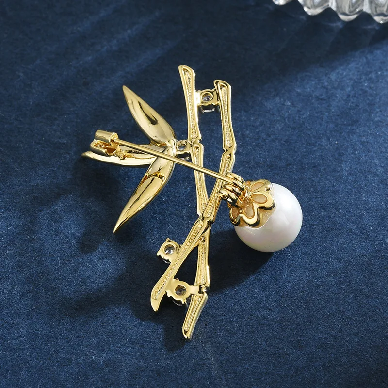 Модная бамбуковая эмалированная брошь знаменитого бренда элегантная женская