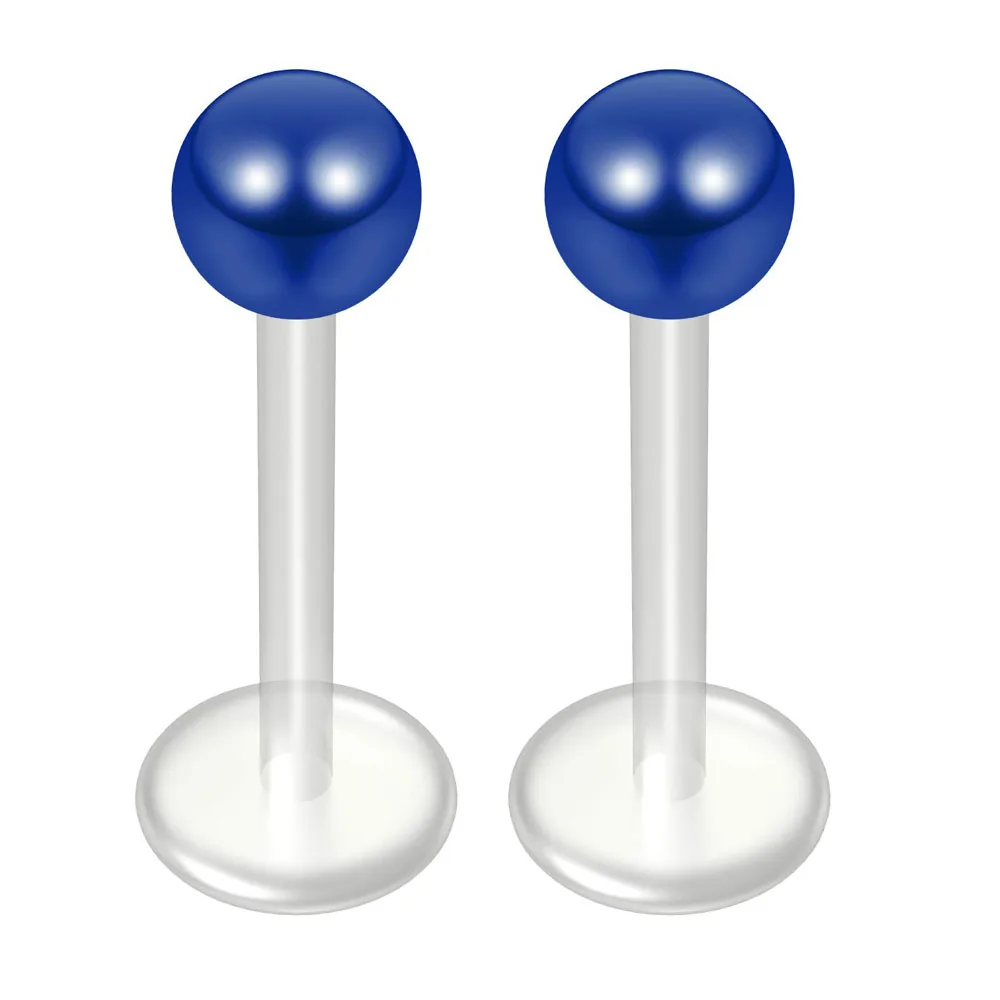 Фото 16g Bioflex Labret хирургический Bioplast Steel Plastic пирсинг Монро шпильки для губ 6 мм 8 мм 10 мм №3