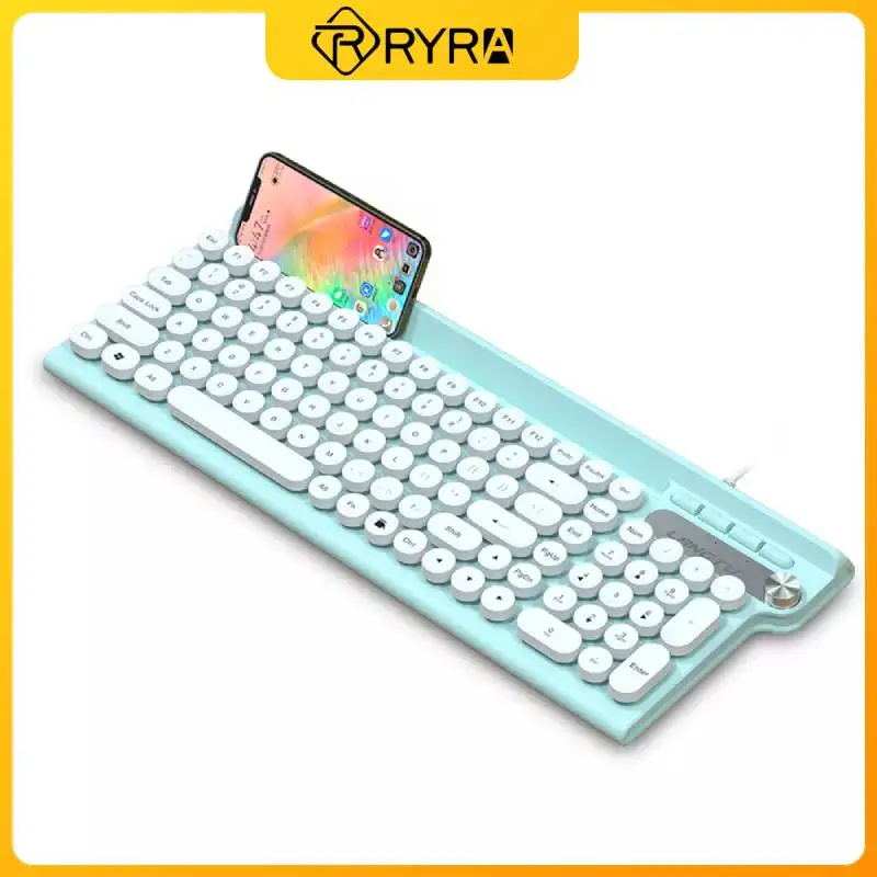 

RYRA Ultra-Thin USB Wired Membrane Keyboard 102 Keys ABS Keycap Mute Multifunction Gaming Keyboards Waterproof For PC Laptop