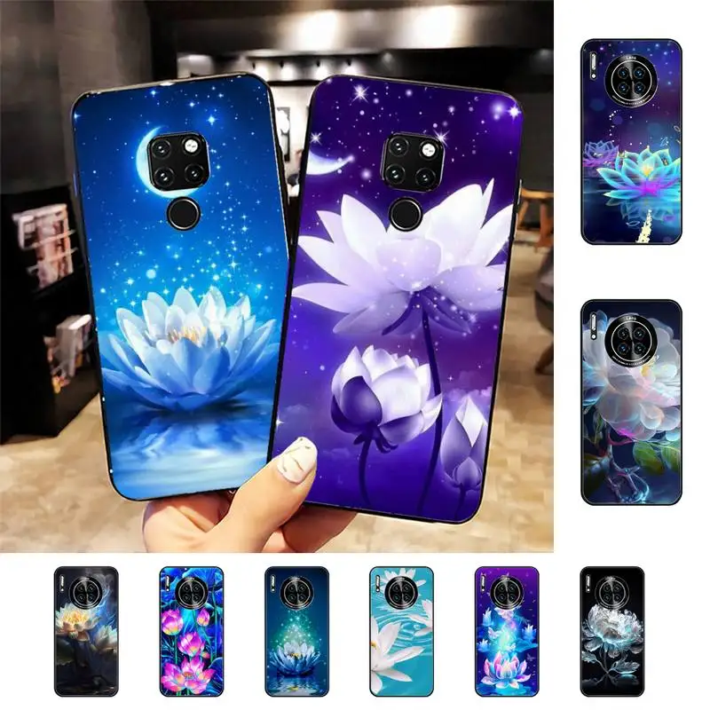 

RuiCaiCa Lotus Flowers Phone Case For Huawei Nova 3I 3E mate 20lite 20Pro 10lite Luxury funda case