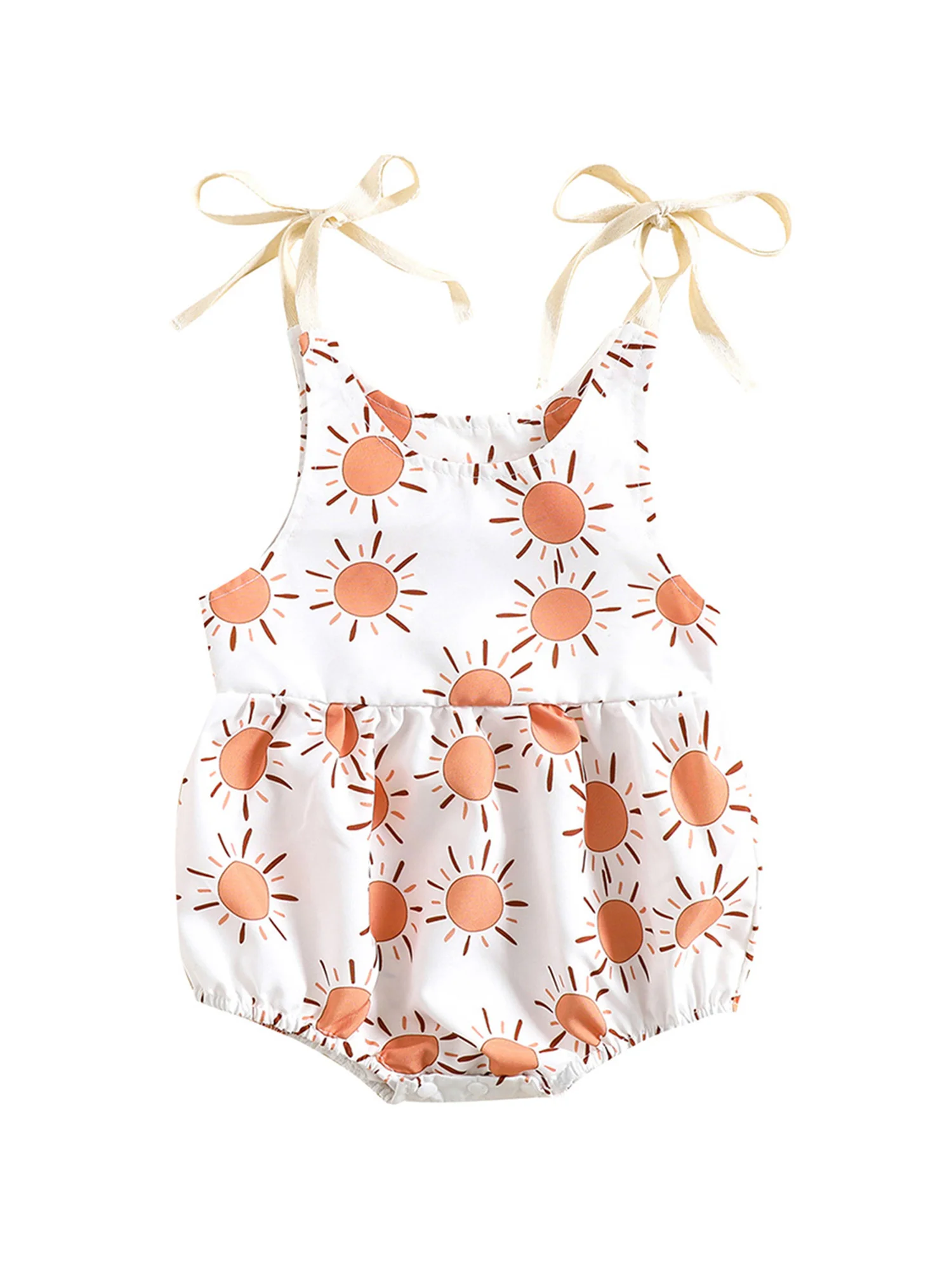 

Baby Girl Summer Romper Cute Sleeveless Tie Strap Infant Bodysuit Playsuit Clothing