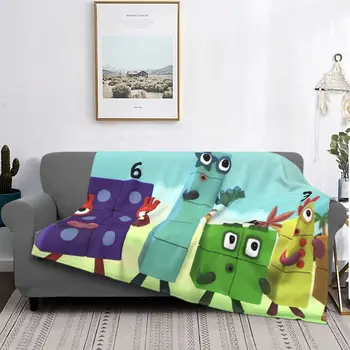 Numberblocks Cartoon Fleece Throw Blanket cute anime for kids math Blankets for Bed Couch Super Soft Bedroom Quilt
