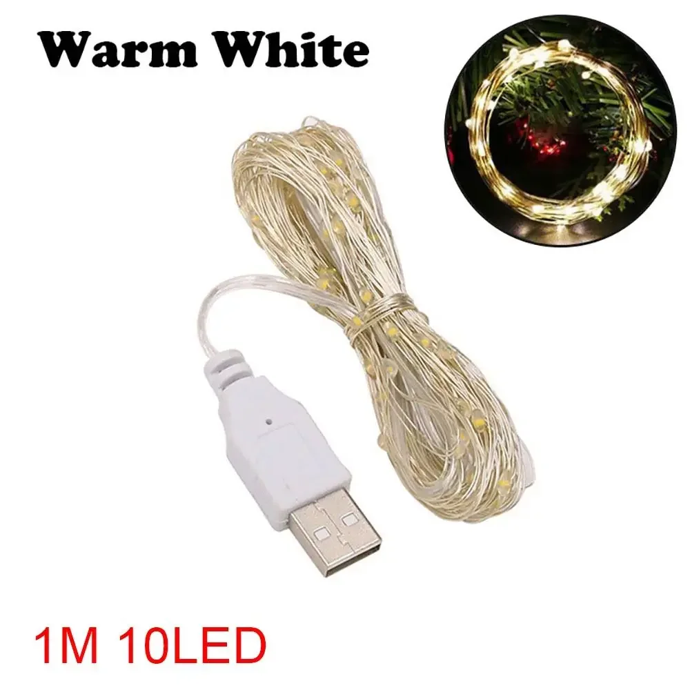 

USB светодиодная гирлянда из медной проволоки 1/2/3/5/10 м generic