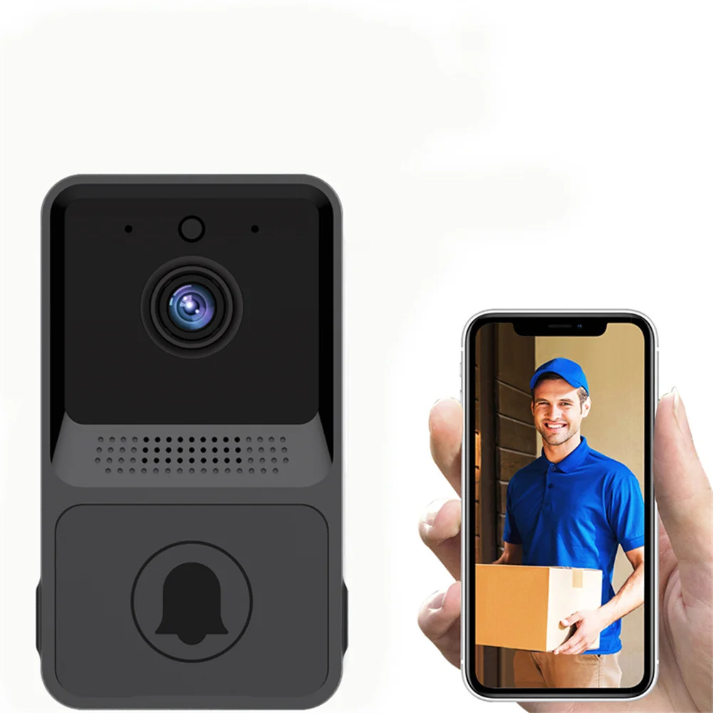 

Умный видеодомофон с Wi-Fi, беспроводной мини-звонок для домашней безопасности, двухсторонний звук, запись фото, длительный режим ожидания