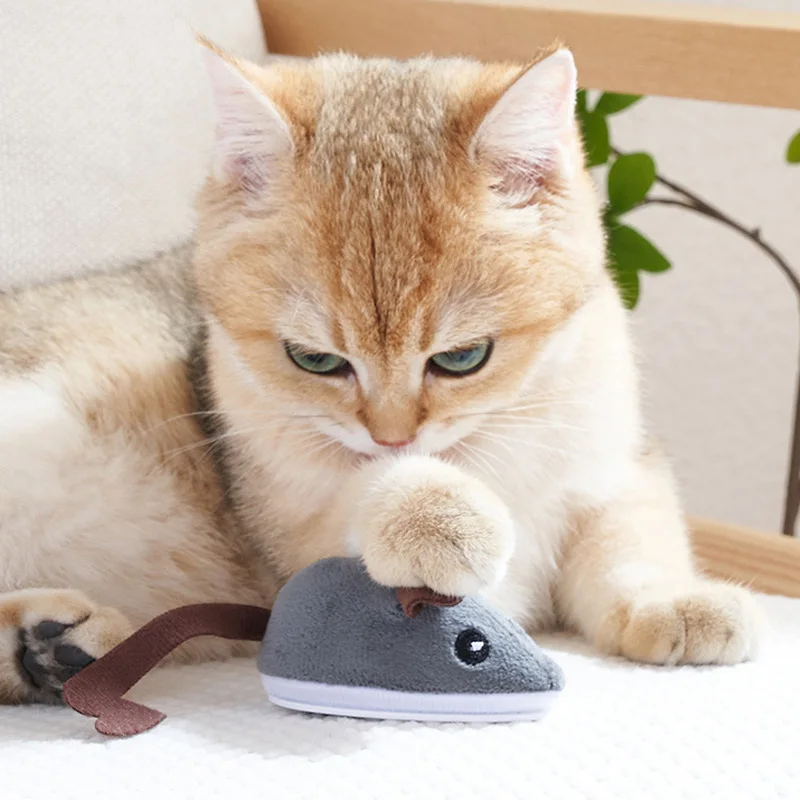 

Smart Running Mouse Cat Toy Interactive Random Moving Electric Cat Teaser Toys Simulation Mice Kitten Self-Playing Plush Toys