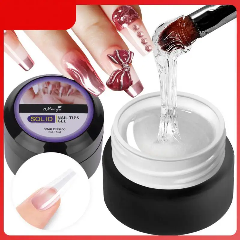 

8ml Solid Nail Tips Gel for False Nail Easy Stick Gel Polish Manicure Tool Multi-function Strong Gel Polish Nail Art Accessories