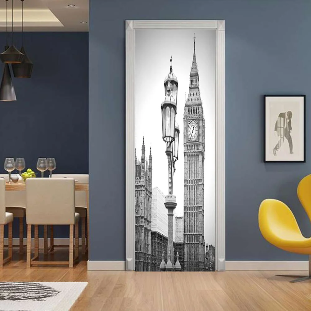 

Stickers Door Living Room Bedroom Wall Self Adhesive Paper Decoration 3D
