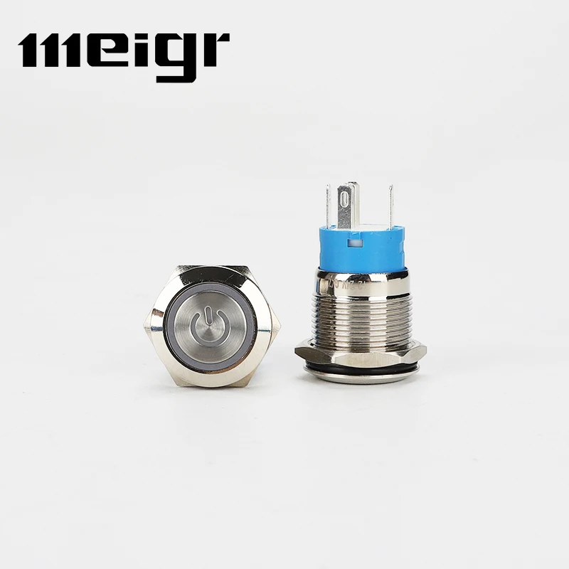 Водонепроницаемый металлический кнопочный переключатель 12/16/19/22 мм