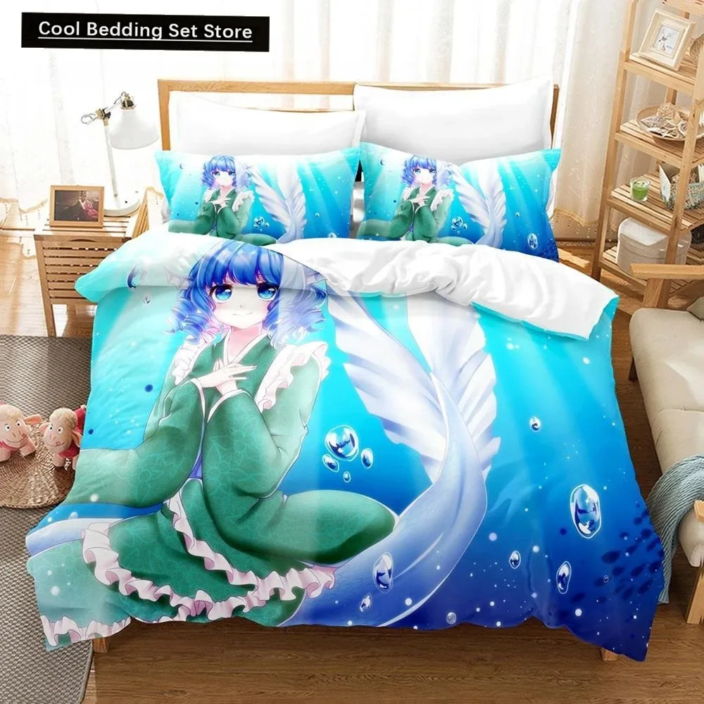 Комплект постельного белья с 3D принтом аниме Wakasagihime (Touhou) Single Twin Full Queen King Size