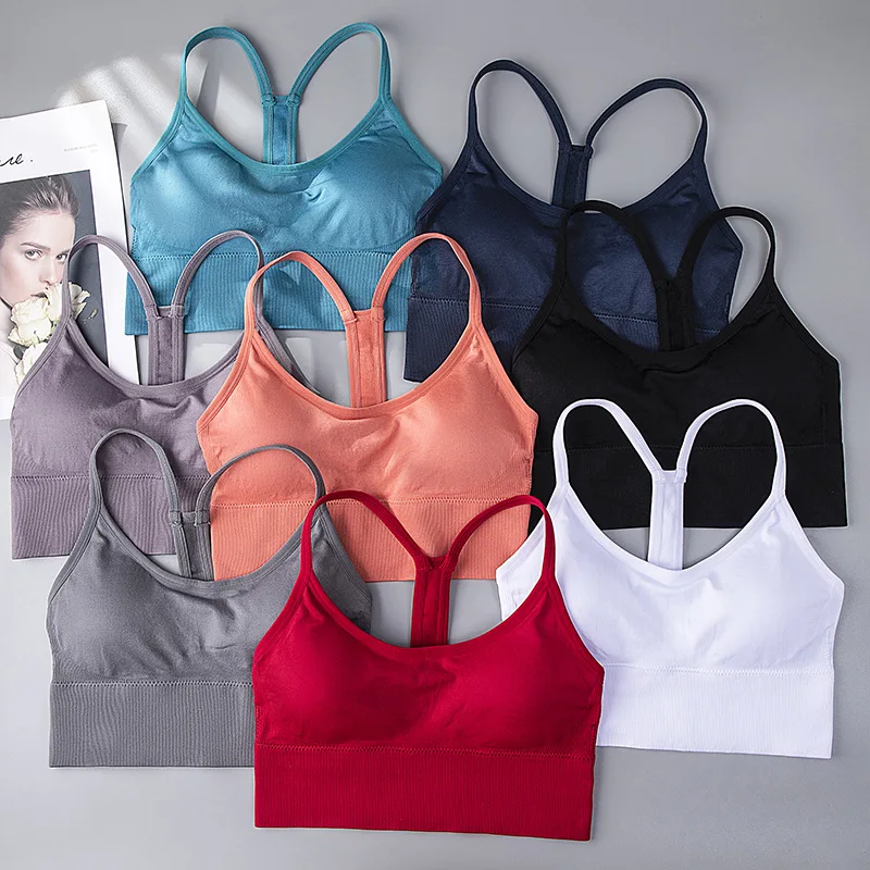 New Cross Back Sports Bra Beauty Top Women Bra Sexy Crisscross Strappy Top Breathable Fitness Yoga Running Breast Pad