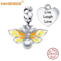 authentic 925 sterling silver live laugh love bee dangle heart charms fit original brand bracelet necklace jewelry berloque