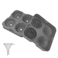 ice cube tray silicone diamond ice cube molds rose shape ice maker for whiskey easy release ice cube molds with lid for freezer