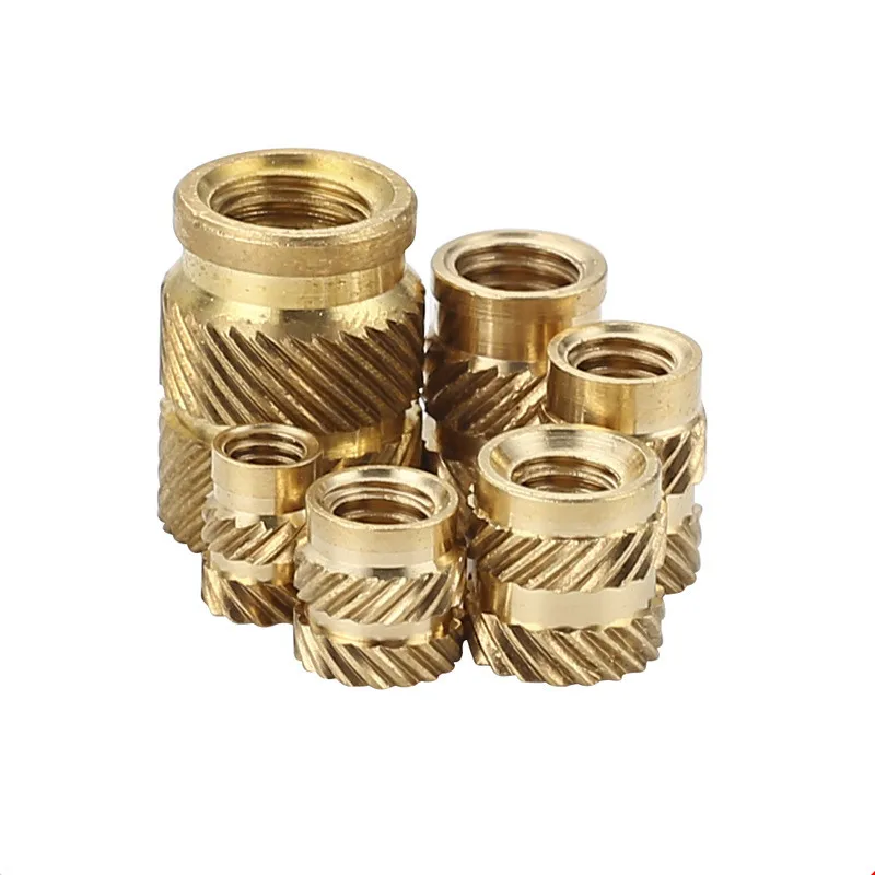 

100Pcs SL-type Double Twill Knurled Injection Brass Nut M2M3 Brass Hot Melt Inset Nuts Heating Molding Copper Thread Inserts Nut