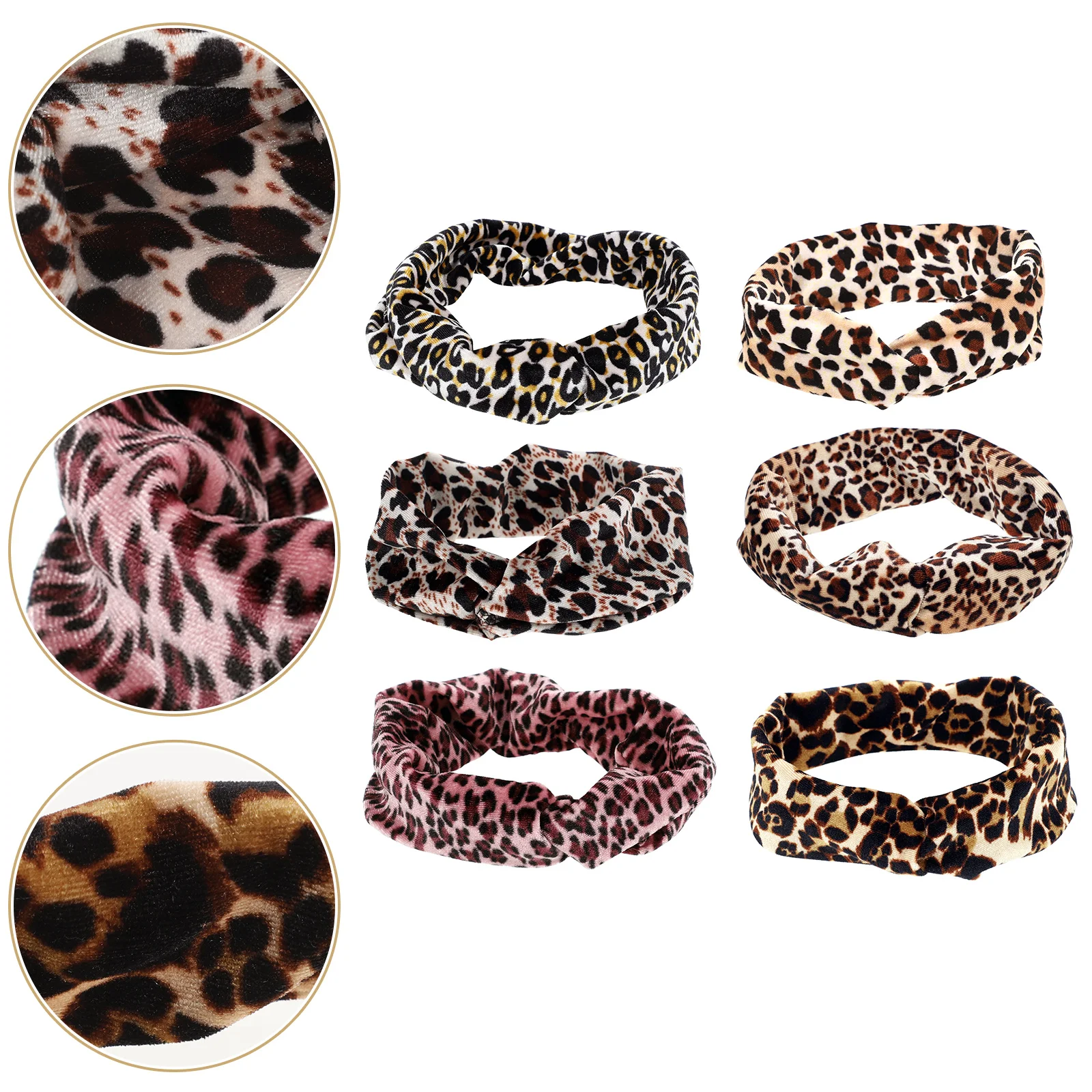 

6pcs Delicate Leopard Womens Headbands Running Headbands Girls Sweat Bands Sports Accessories Workout Headbands Leopard Headband