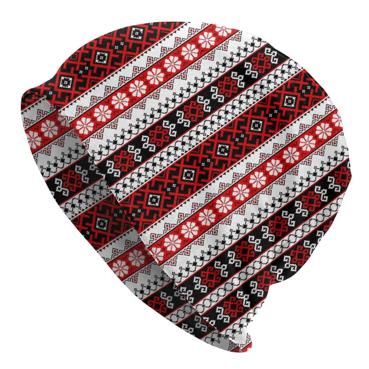 

Unisex Bonnet Femme Knitted Hats Hip Hop Bold Colorful Ukraine Vyshyvanka Embroidery Beanie Cap Bohemian Geometric Beanies Cap