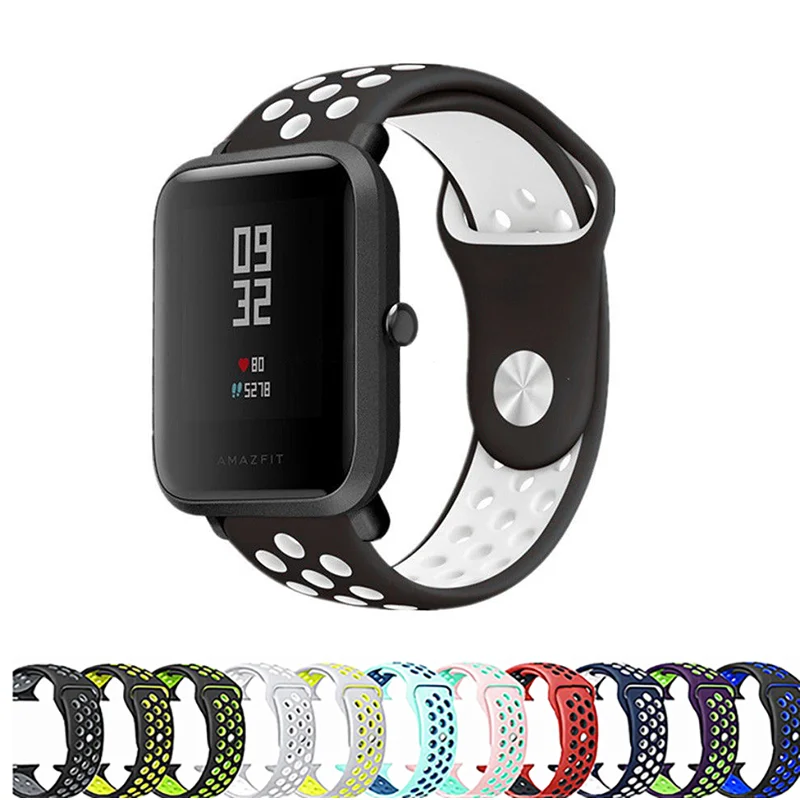 

Силиконовый ремешок 20 мм/22 мм для Amazfit GTS/2/2e/GTS2 Mini/GTR 42 мм/47 мм/GTR2/2e/stratos 2/3, спортивный браслет для часов Amazfit ремешок bip