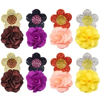 1 set 4 colors flower bright diamond hairpin sweet baby bb clips girls hairpins hair clip kids headwear children accessories