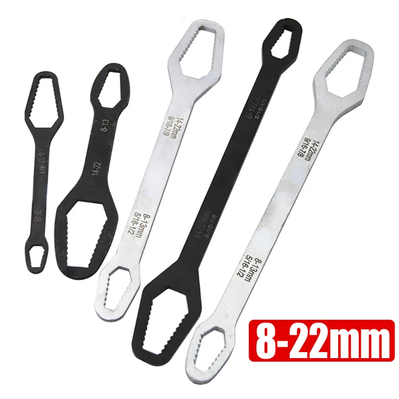 

8-22mm Adjustable Ratchet Wrench Self-tightening Universal Torx Wrench Torque Board Double-head Multipurpose Spanner Hand Tools