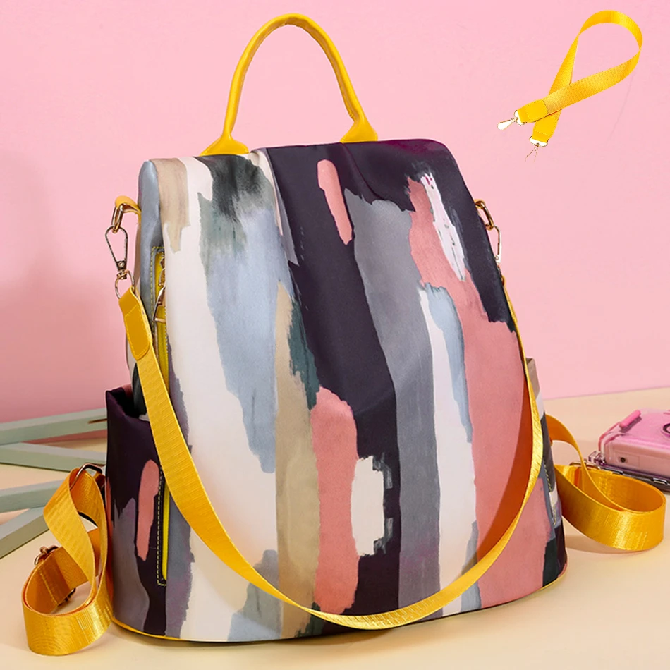 

School Oxford Girls Women's Anti-theft Ladies 3 Teenagers Contrast Backpack In 1 For Travel Backpacks Light Shoulder Fashion Bag