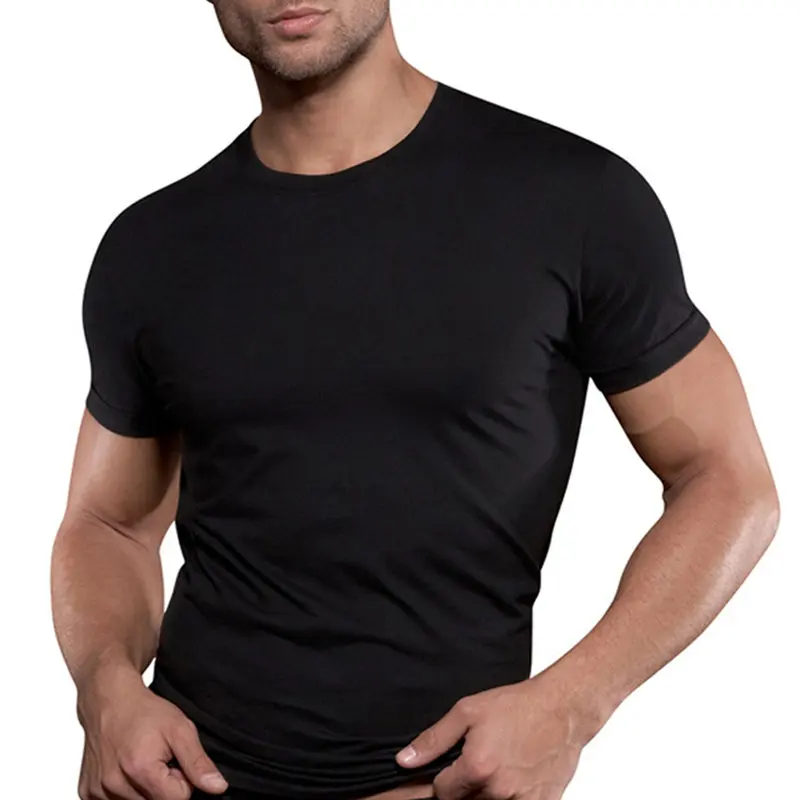 

B1620 Men Short sleeve black Solid Cotton T-shirt Gyms Fitness Bodybuilding Workout t shirts Male Summer Casual Slim Tee Tops