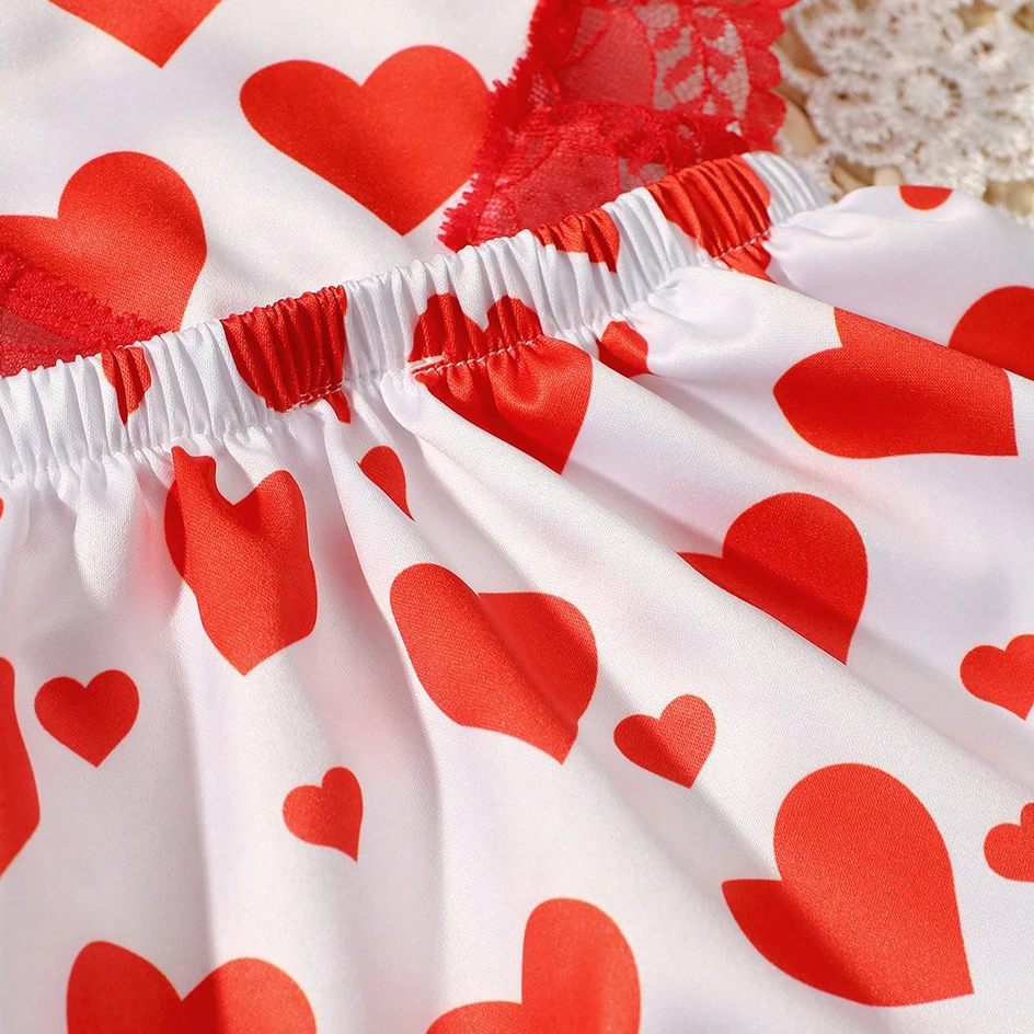Ylsteed Платье С Красным Сердечком Одежда Для Фотосъемки Новорожденных Девочек