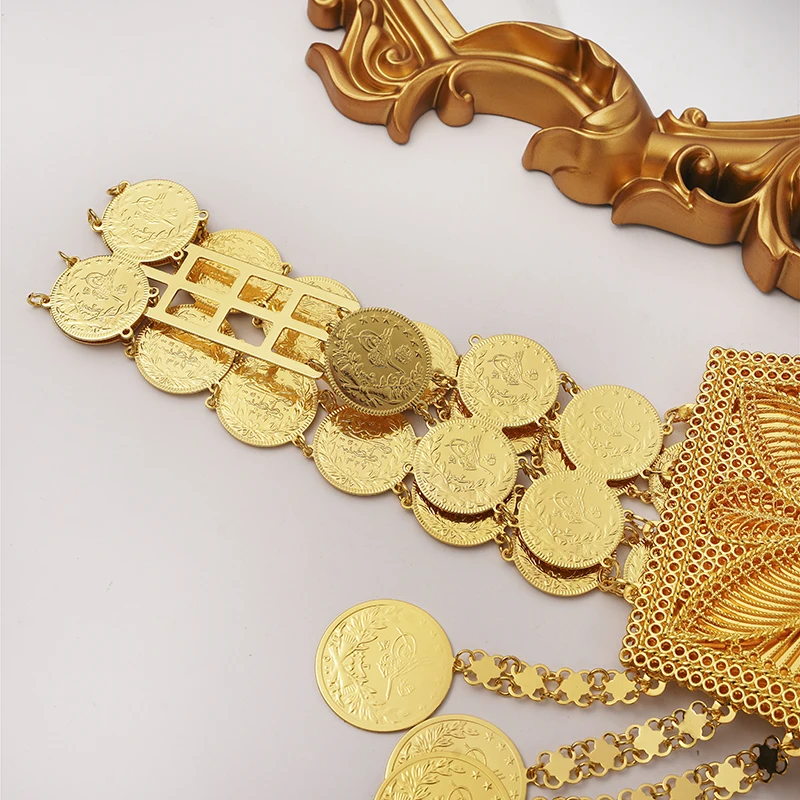 Курдские ювелирные ремни с монетами золотые оттоманки тотемные кисточки цепочка