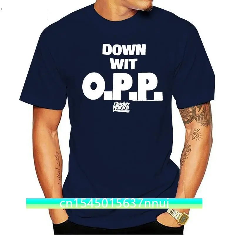 Brand New Naughty By Nature Down Wit O.P.P Black T-Shirt Loose Plus Size Tee Shirt