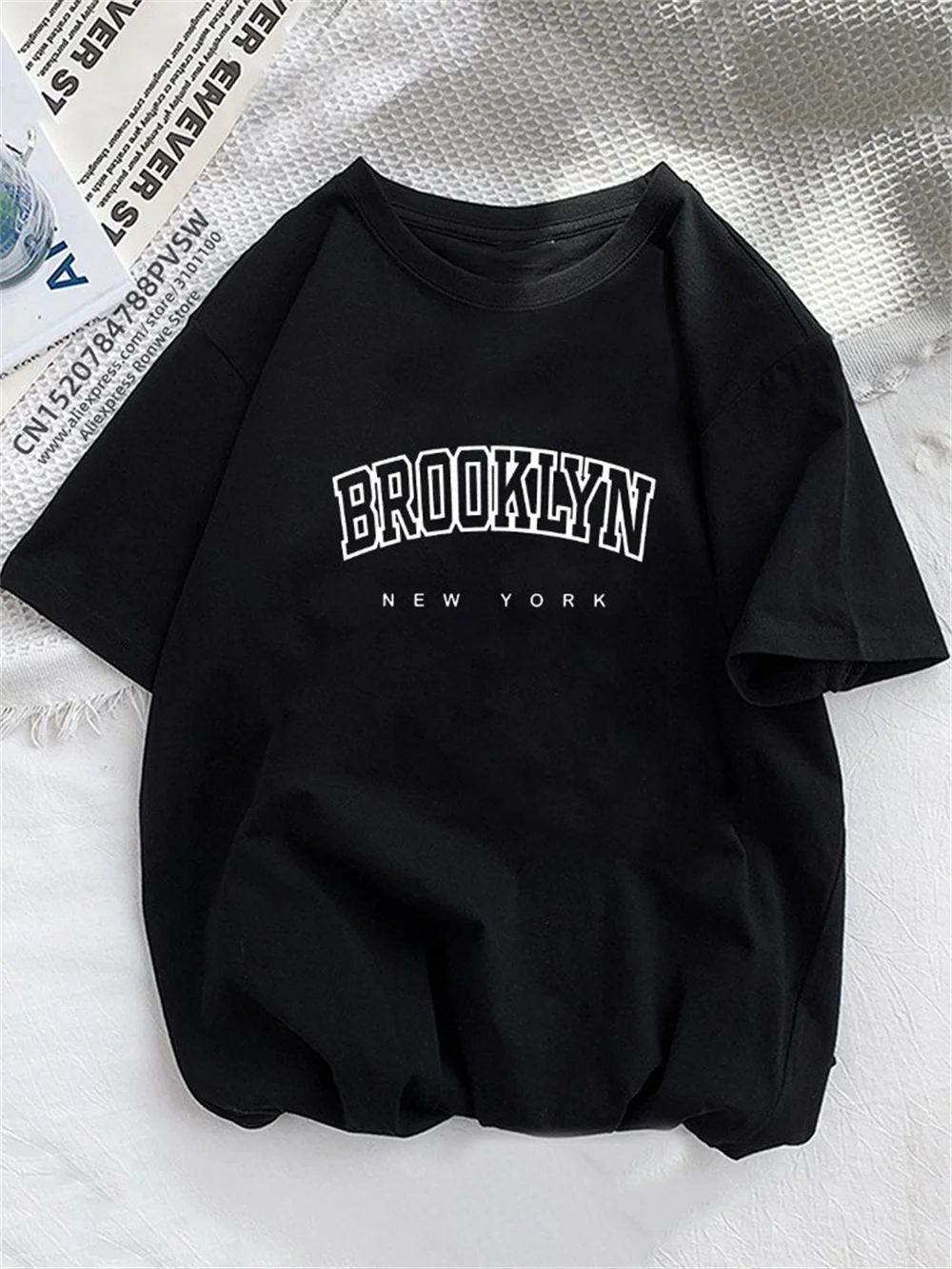 

Brooklyn New York Women T Shirt Girl Graphic Printed Fashion Harajuku 2023 Streewear Clothes Causal Female Y2K Tops Tee