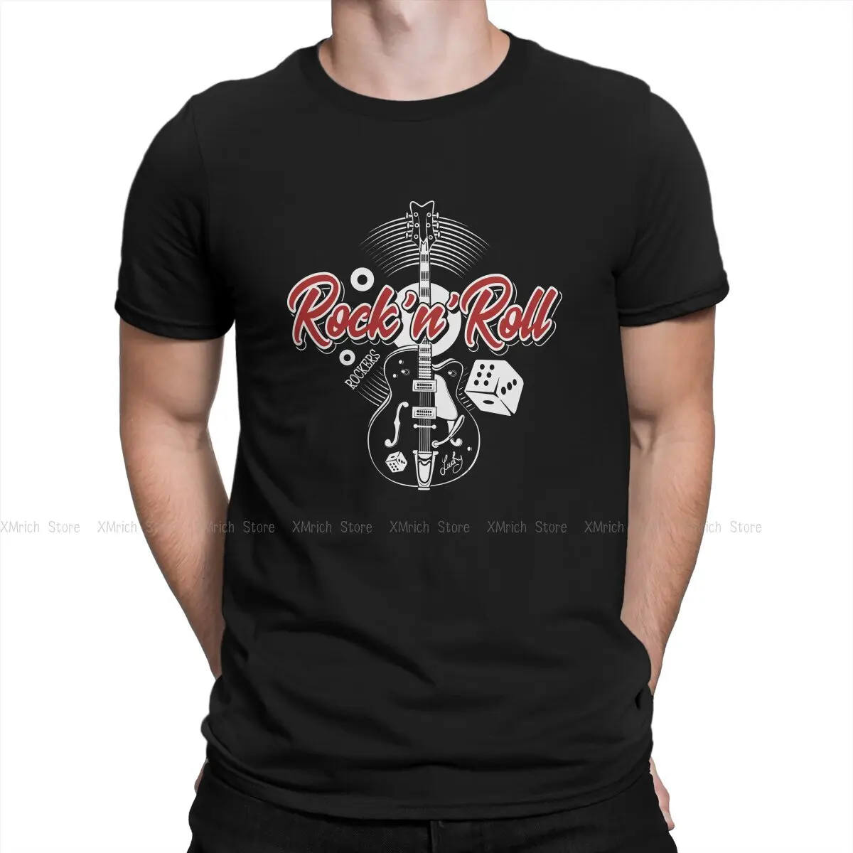 

Rockabilly Rock and Roll Men's TShirt Music Dice Rockers Guitars Fashion T Shirt Graphic Sweatshirts New Trend