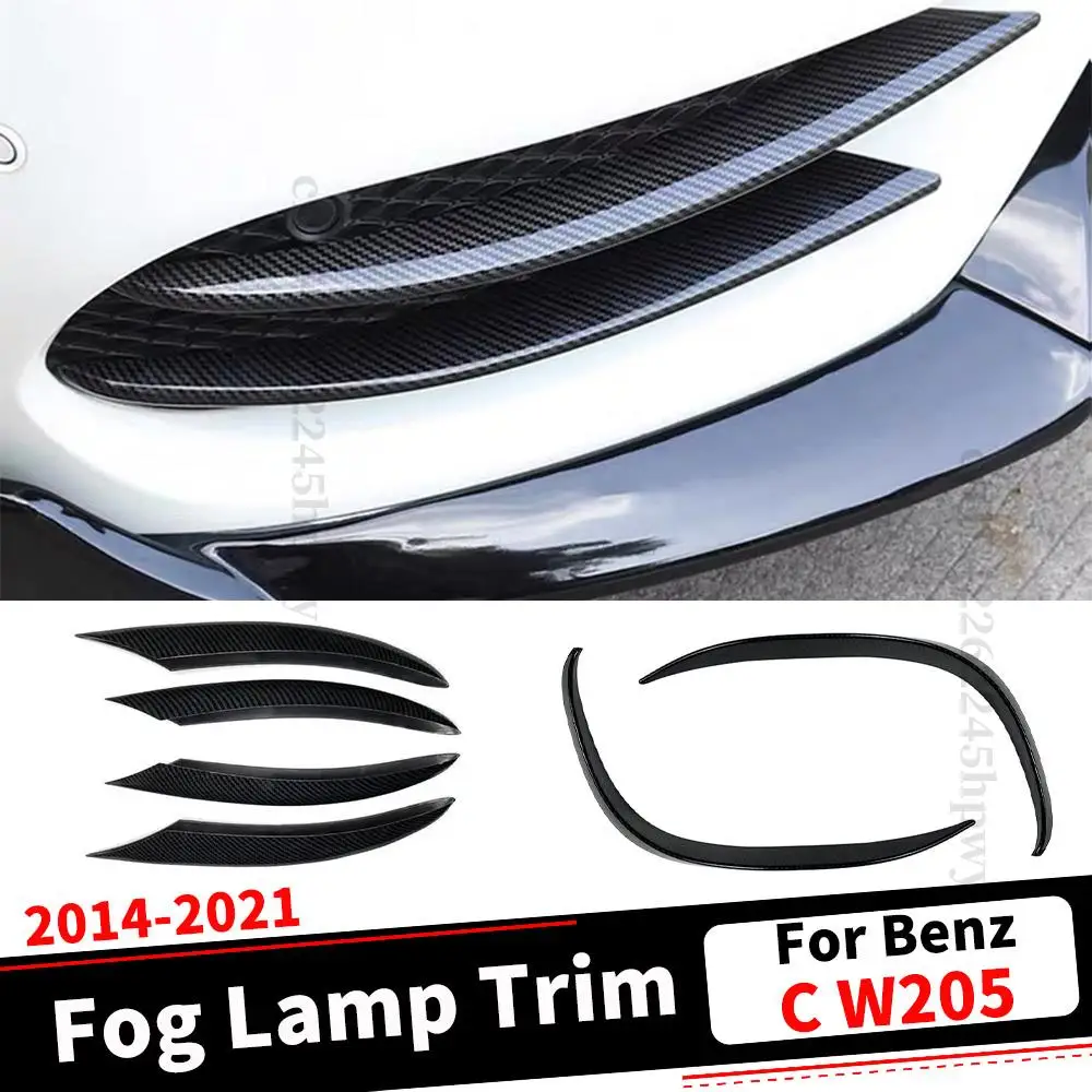 

Car Front Fog Lamp Strip Air Intake Grille Slats Trim Cover For Mercedes Benz C Class W205 C180 C200 C260 C300 2014-2021 2019