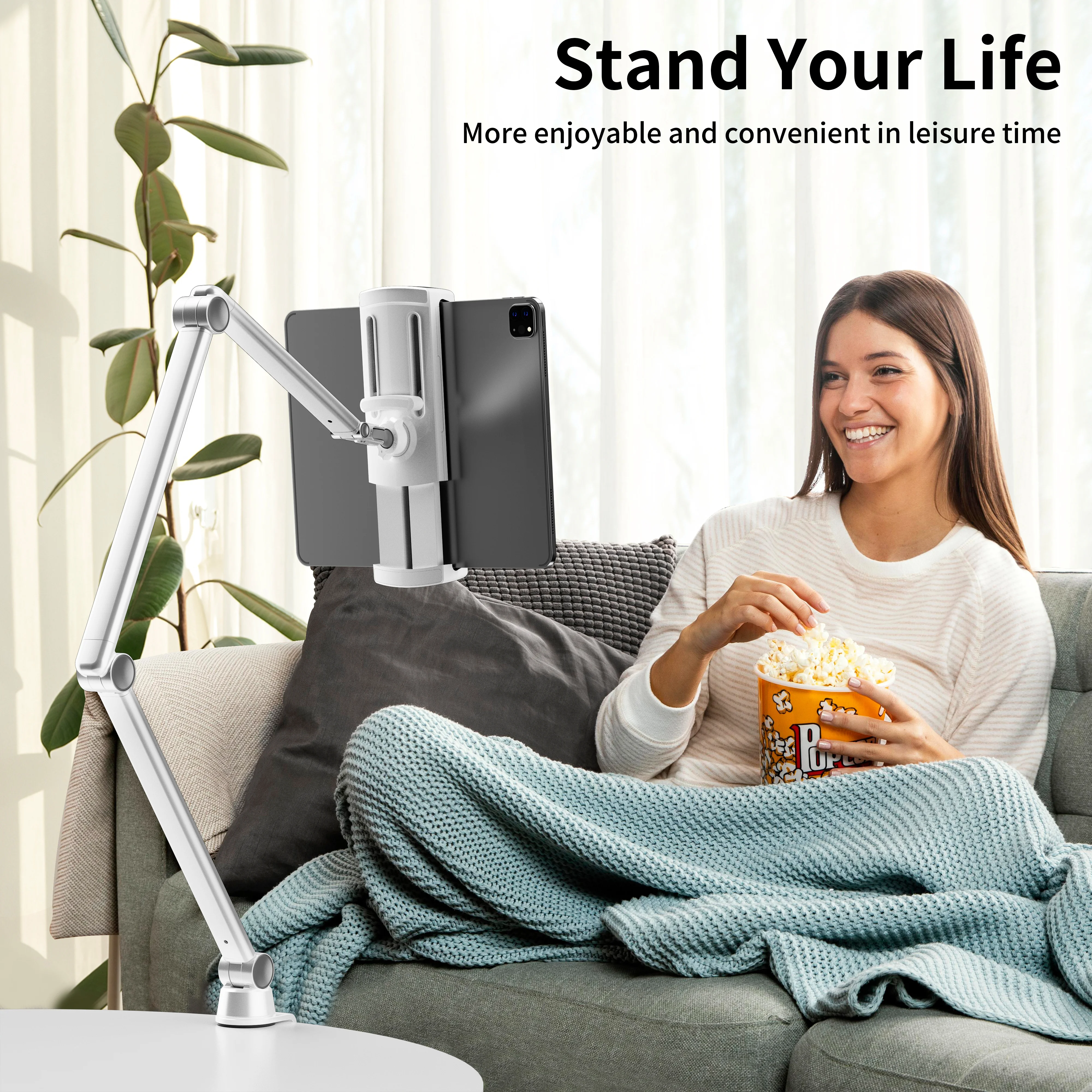 LULULOOK Складная подставка для планшета с 2 зажимами Регулируемая алюминиевая