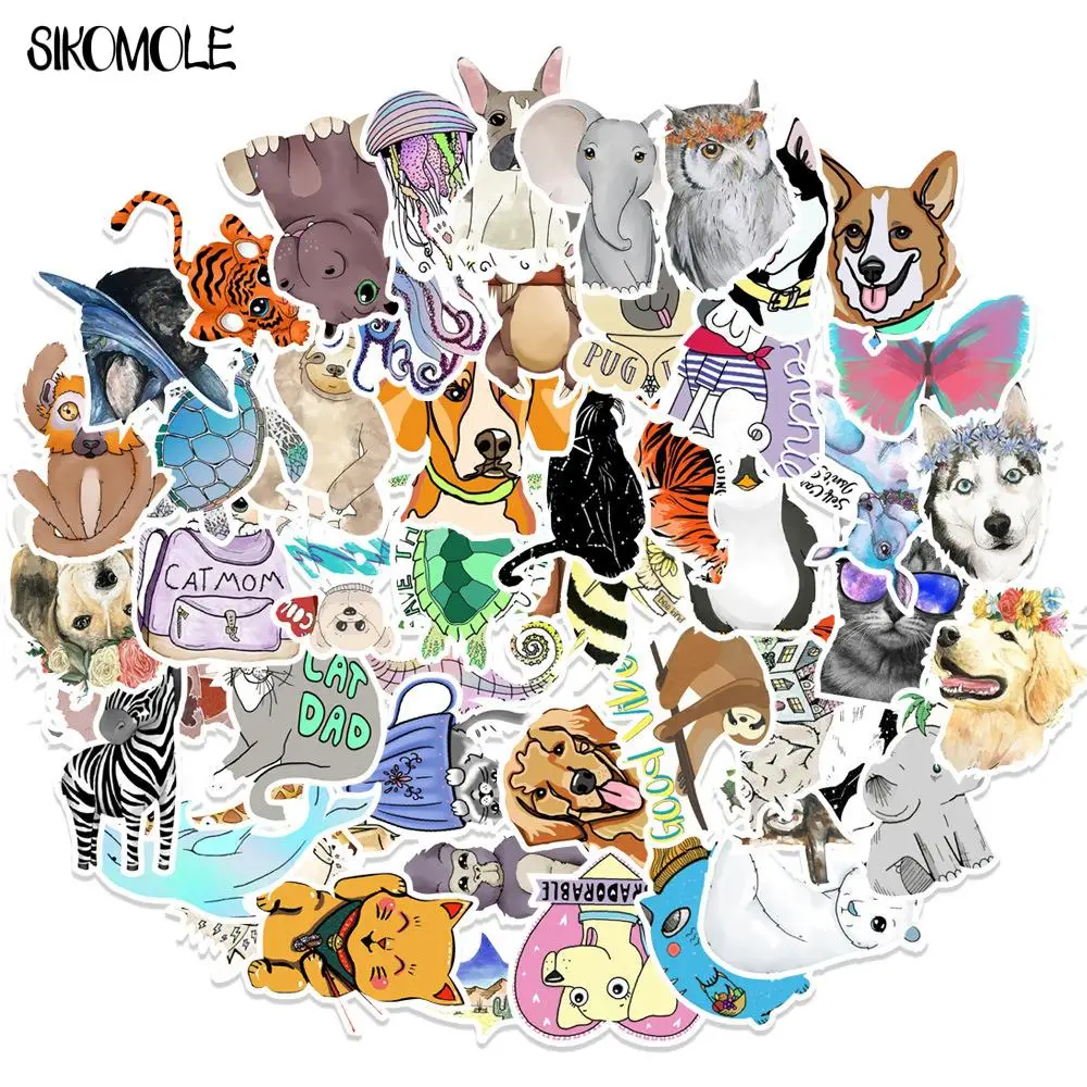 

10/30/50PCS Cute Cartoon Animal Stickers Motorcycle Luggage Guitar Skateboard Cool Graffiti Sticker for Kid Decal Toys Gift F5
