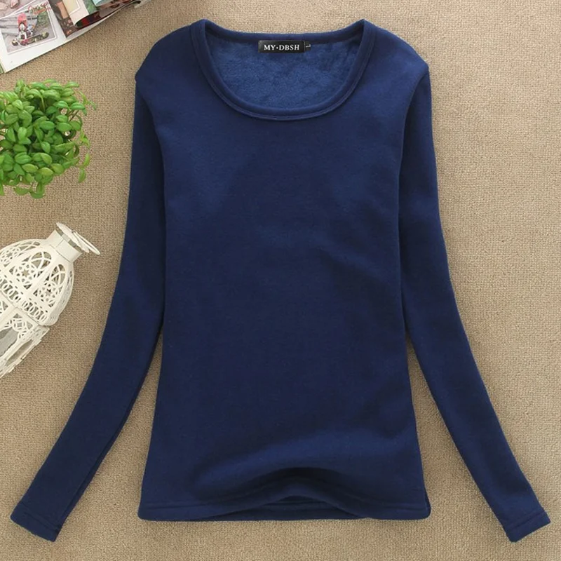 Womens Thermal Underwear Fleece Lined Base Layer Top Thermal Undershirt Sleepwear Bottoming Shirt Winter Inner Wear for Women