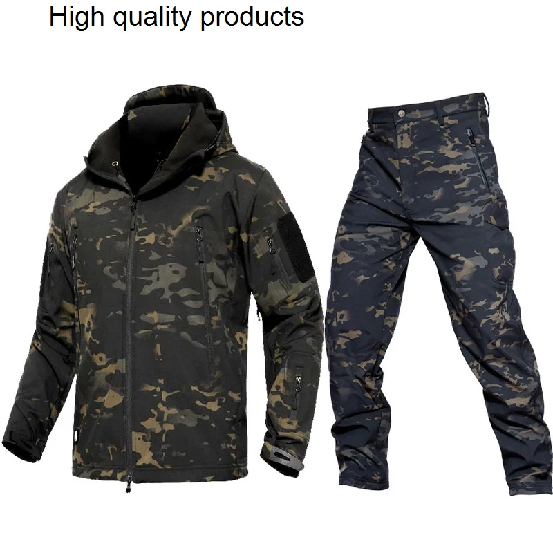 

Уличная Военная униформа, тактический пиджак, комплект из мягкой ткани акулы, камуфляжная Водонепроницаемая флисовая куртка, ветрозащитная охотничья одежда