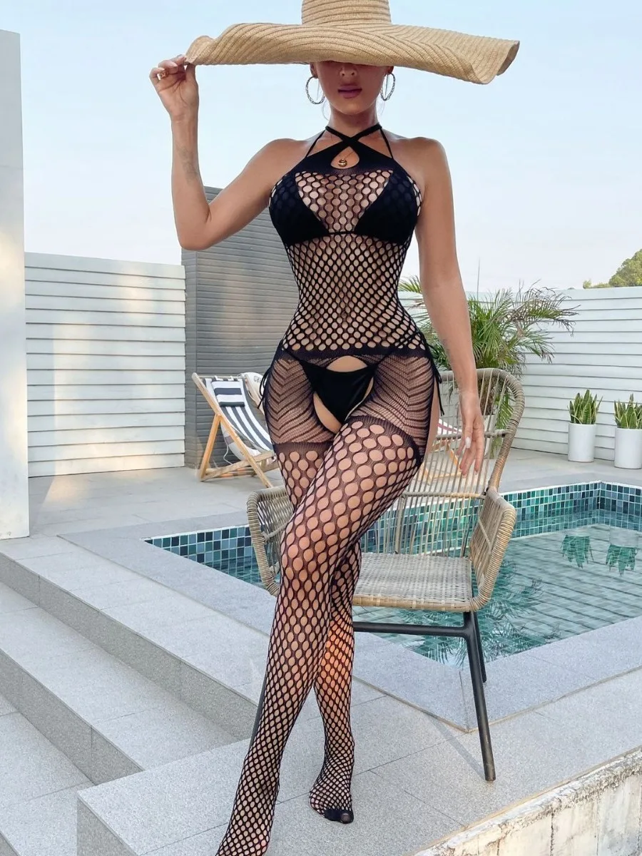 Дышащая сексуальная новая одежда с крестообразным вырезом и открытой