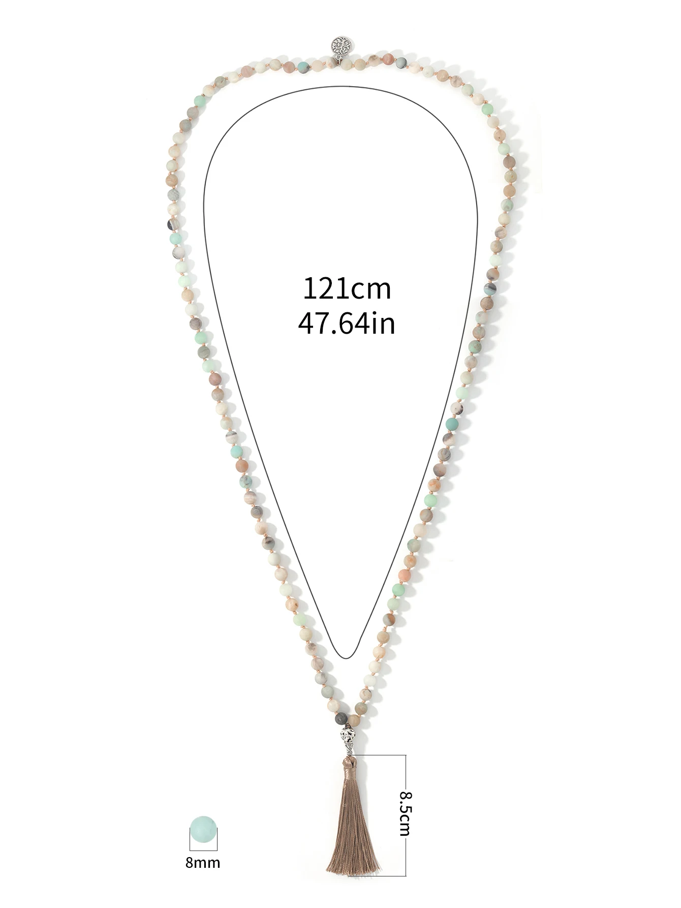 Ожерелье OAIITE 8 мм 108mala из бисера на Amazon мужское трехстороннее ожерелье