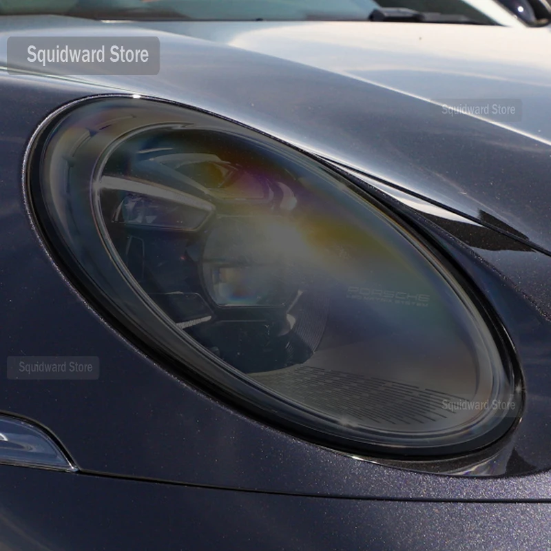 

2 Pcs Car Headlight Protective Film Front Light Transparent TPU Sticker For Porsche 911 992 2019-2021-2020-2022 Accessories