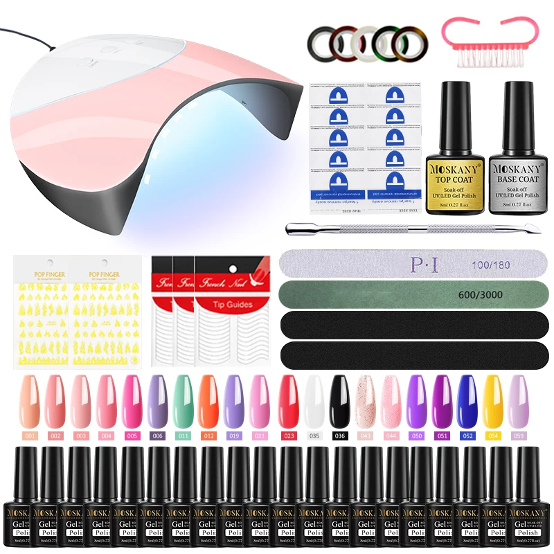 

Complete Gel Nail Kit Semi-Permanent Varnish Nail Drying Lamp Nails Accessories And Professional Nail Polish All For Manicure