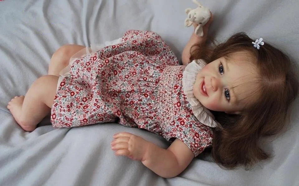 SANDIE 23-дюймовая уже окрашенная готовая кукла в виде изображения Reborn Toddler Yannik