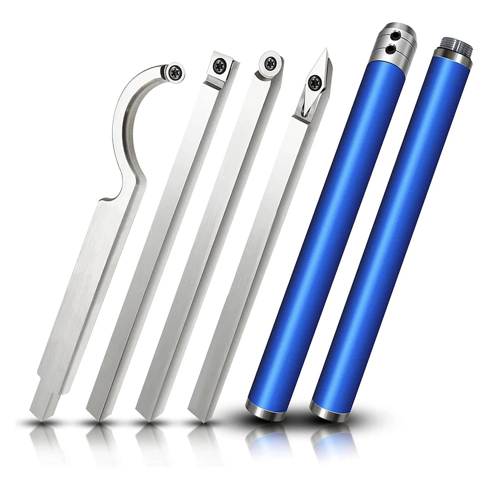 

8PCS Carbide Tipped Wood Turning Tools Set Stainless Steel Lathe Finisher Swan Neck Tools And Handle Indexable Turning Tools Set