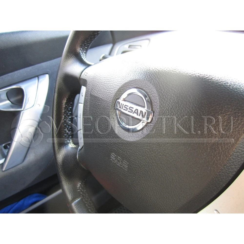 Оплетка на руль &quotNissan Primera" (Ниссан Примера) для кожаного руля - черная
