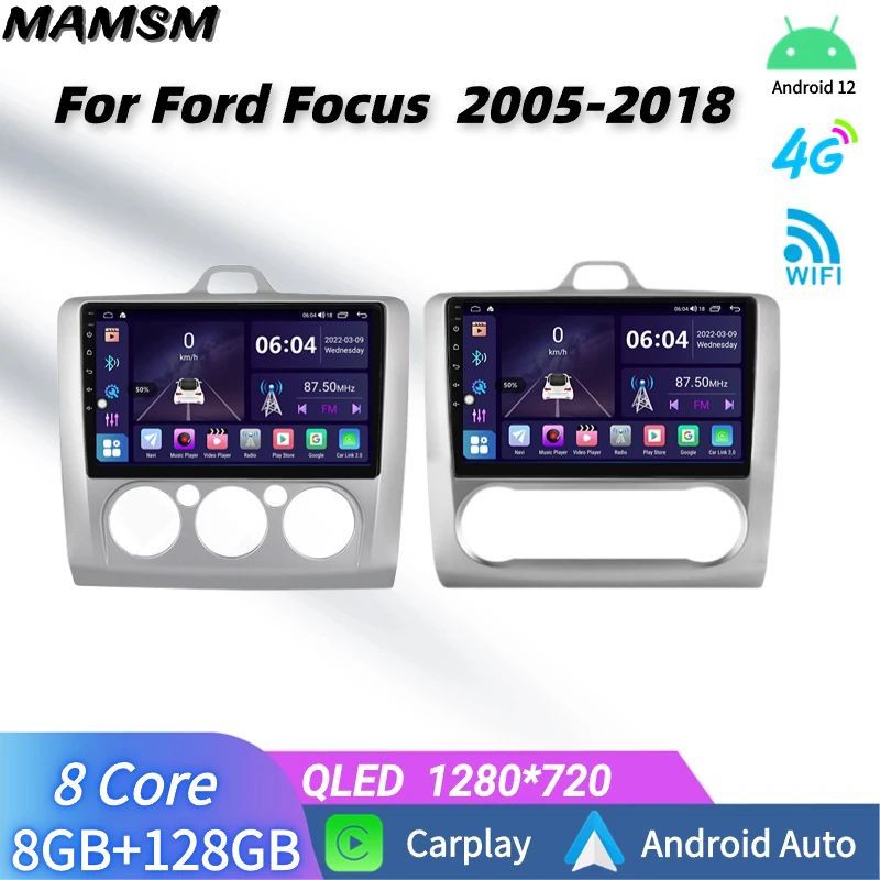 

Автомагнитола Carplay, 2 Din, для Ford Focus 2 Mk2 2005-2018, мультимедиа, Bluetooth, навигация, GPS