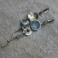 2022 asymmetrical long dangle earrings for women indian tribal cross circle metal vintage drop earring fashion statement jewelry