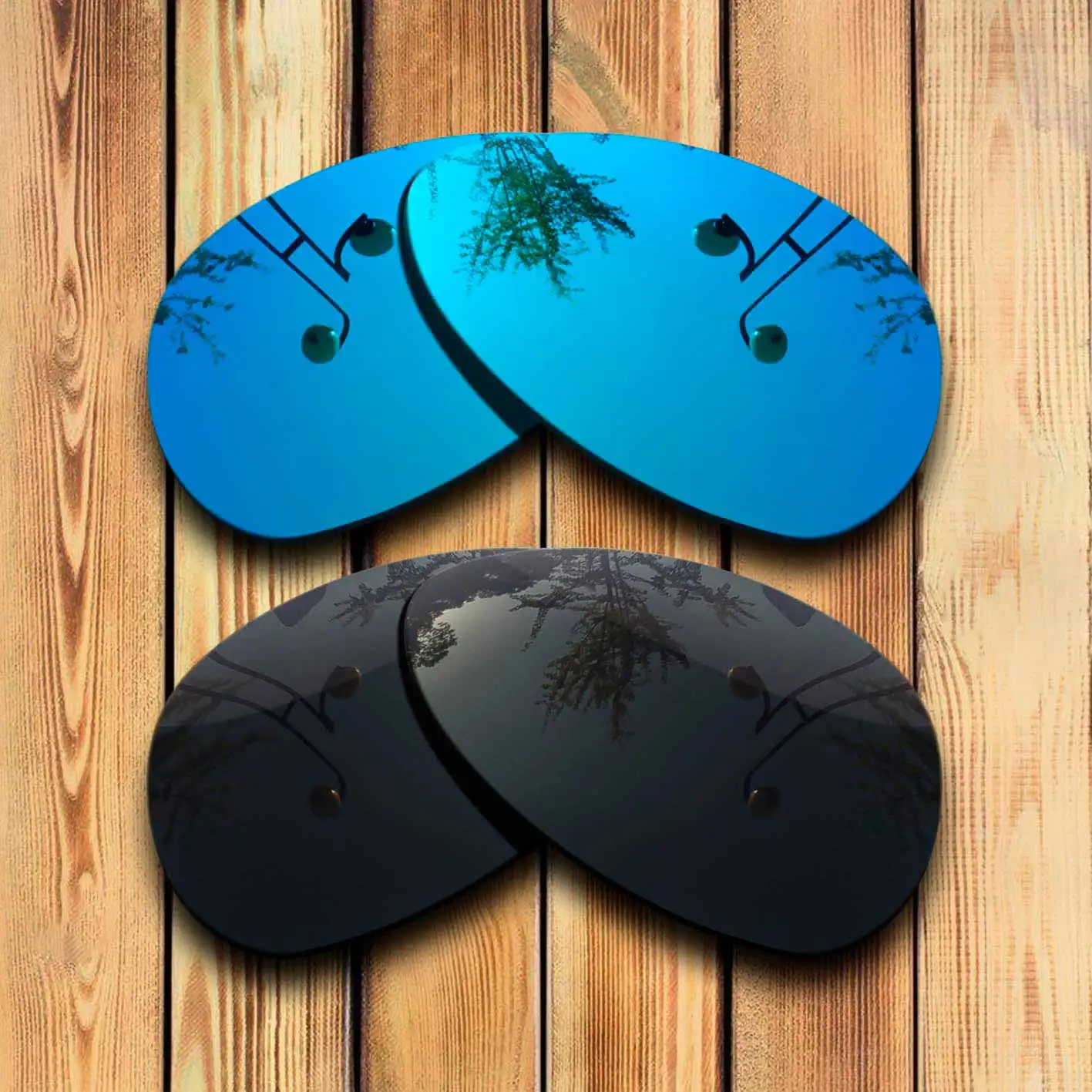 100% Precisely Cut Polarized Replacement Lenses for Scar Sunglasses  Blue& Solid Black Combine Options