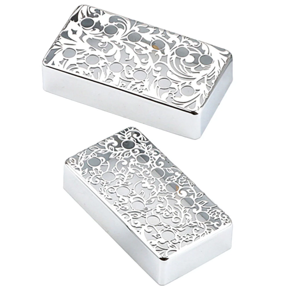 

2 Pcs Electric Guitar Bass Accessories Pattern Neck Bridge Pickup Covers Frames