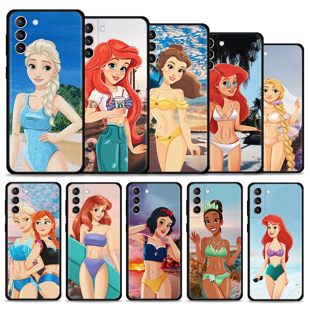 

Phone Case For Samsung Galaxy S21 S20 FE S22 Ultra S10 S9 S8 Plus S10e Note 20Ultra 10Plus S21FE Capa Beach princess in swimsuit