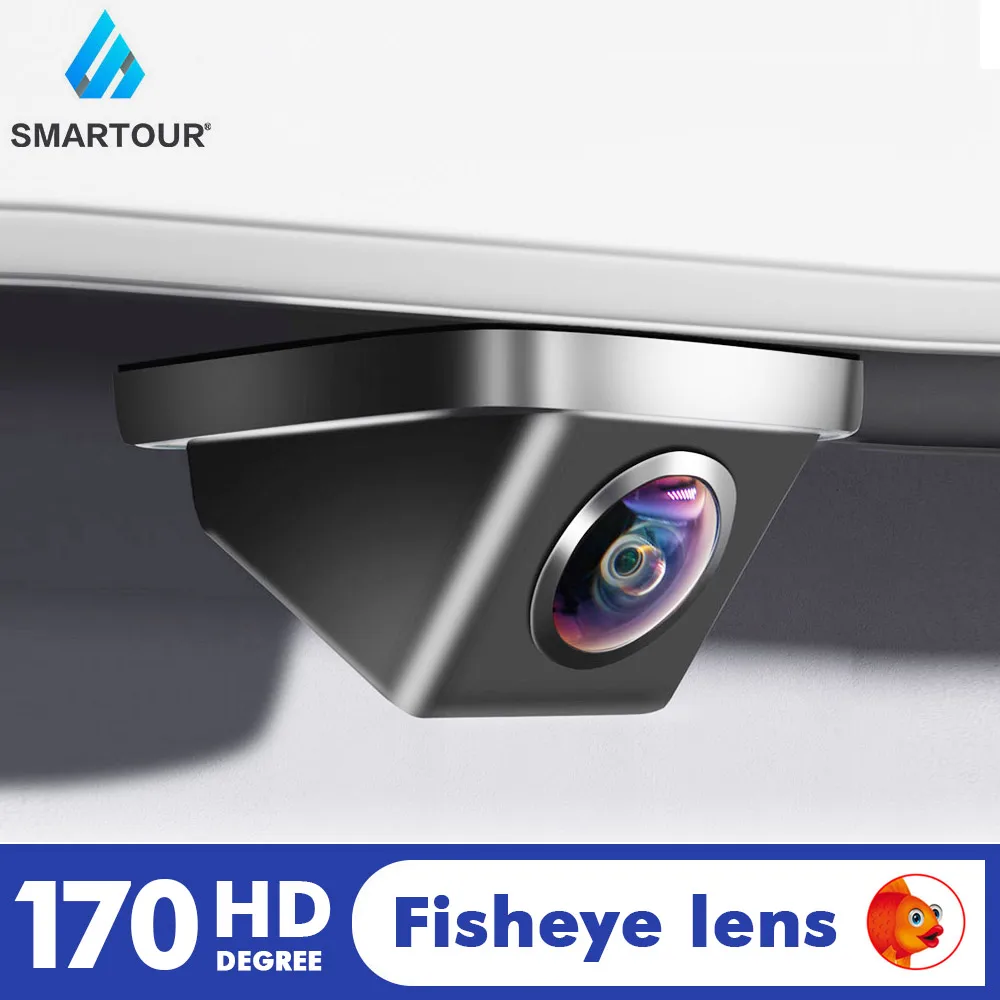 

Автомобильная камера заднего вида SMARTOIUR CCD с углом обзора 170 градусов, объектив «рыбий глаз» HD, ночное видение, Водонепроницаемая IP68 универсальная камера заднего вида для автомобиля