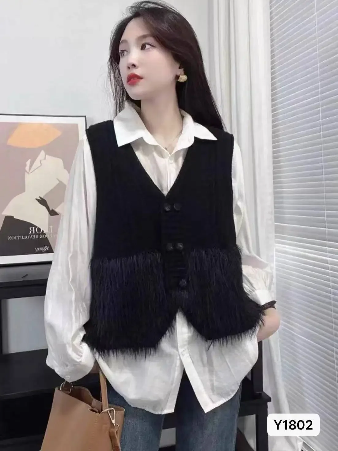 Элегантный кардиган с v-образным вырезом женская куртка-кардиган осень 2023 новый